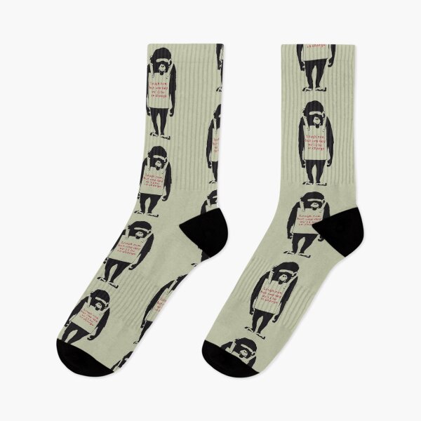 Item preview, Banksy Quote Monkey Chimpanze Laugh Now, but one day we'll be in charge Graffiti Street art with Banksy signature tag and funny red stripes  designed and sold by JamarcusEggers.