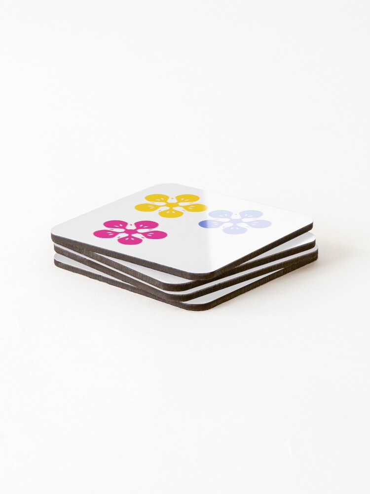 Thumbnail 4 of 5, Coasters (Set of 4), Flower 3-pack Stickers pattern designed and sold by PrimeScripts.