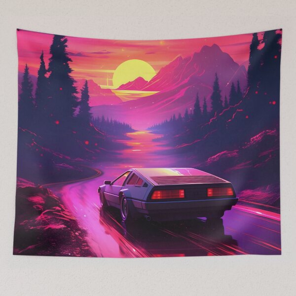 Item preview, Electric Dreams: Embracing the Outrun Aesthetic in Nostalgic 80s CGI Style designed and sold by TheBlackPixelCo.