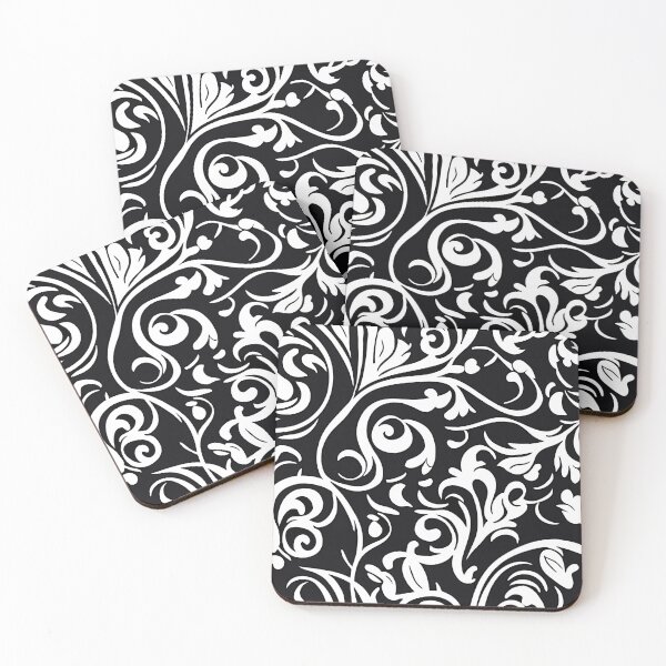 Item preview, Swirly Black and White Vines Pattern designed and sold by ArtsyAmp.