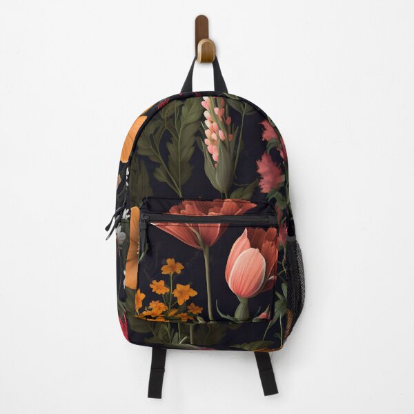 Item preview, Enigmatic Blooms: Field Flowers Pattern with Demon Woman Face designed and sold by TheBlackPixelCo.