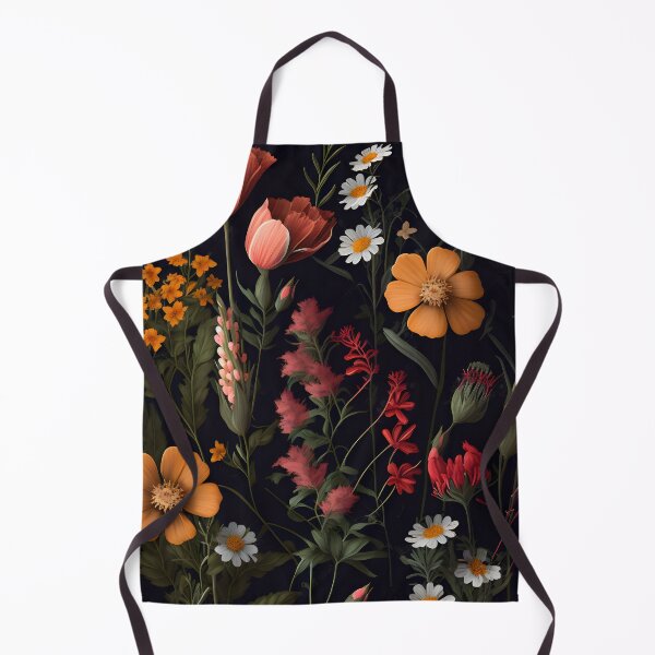 Item preview, Enigmatic Blooms: Field Flowers Pattern with Demon Woman Face designed and sold by TheBlackPixelCo.