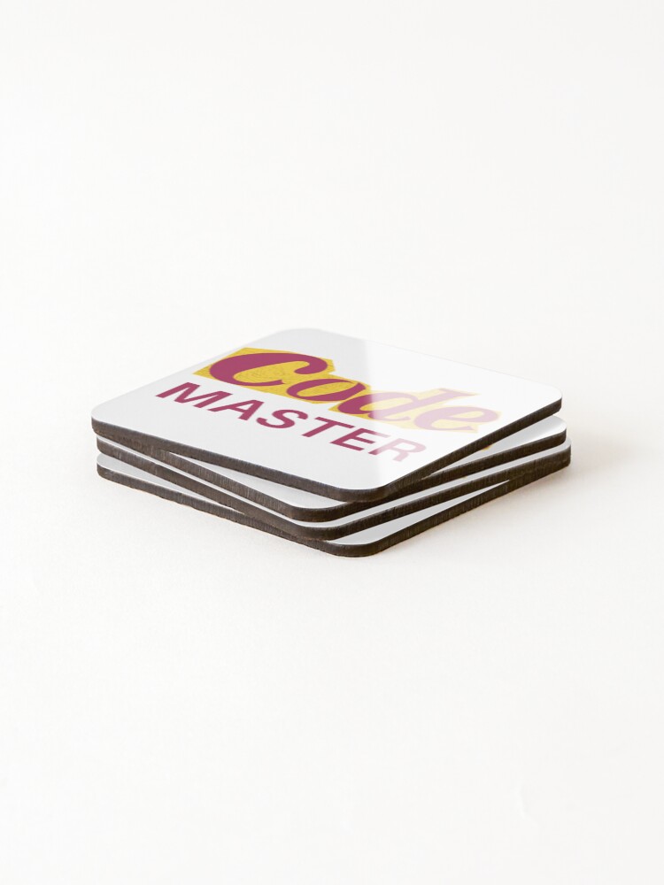 Thumbnail 4 of 5, Coasters (Set of 4), code master - programming merch designed and sold by TheCodeChic.