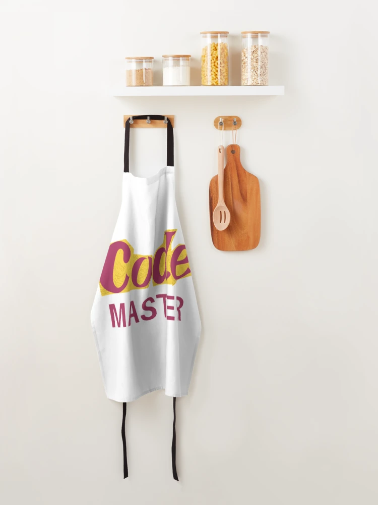 Thumbnail 4 of 6, Apron, code master - programming merch designed and sold by TheCodeChic.