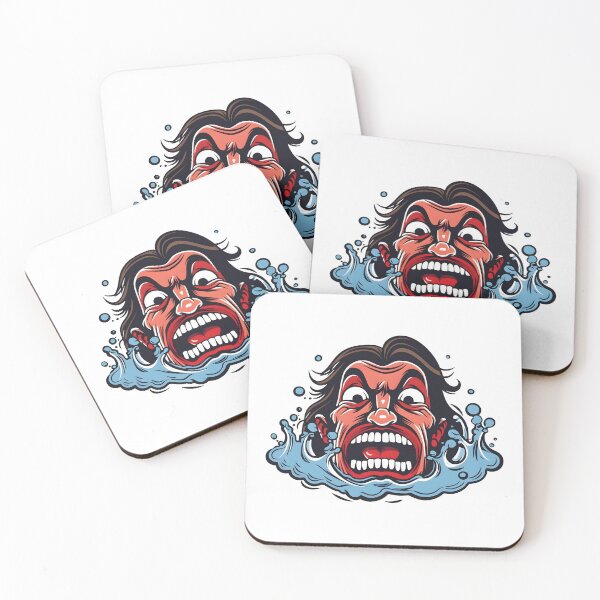 Item preview, The Drowning Man Cartoon Face - A Symbol of Vulnerability and Resilience designed and sold by TheBlackPixelCo.