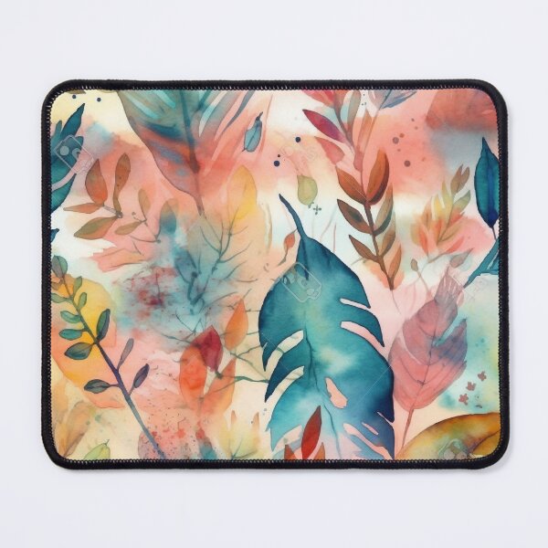 Item preview, Vibrant Watercolor Leaves and Feathers - Seamless Pattern Inspired by Indigenous Art Motifs designed and sold by stateofhuman.