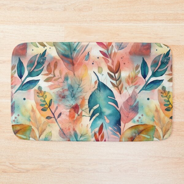Item preview, Vibrant Watercolor Leaves and Feathers - Seamless Pattern Inspired by Indigenous Art Motifs designed and sold by stateofhuman.