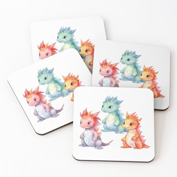 Item preview, Watercolor cute dragon baby pack colorful designed and sold by ArtHideaway.