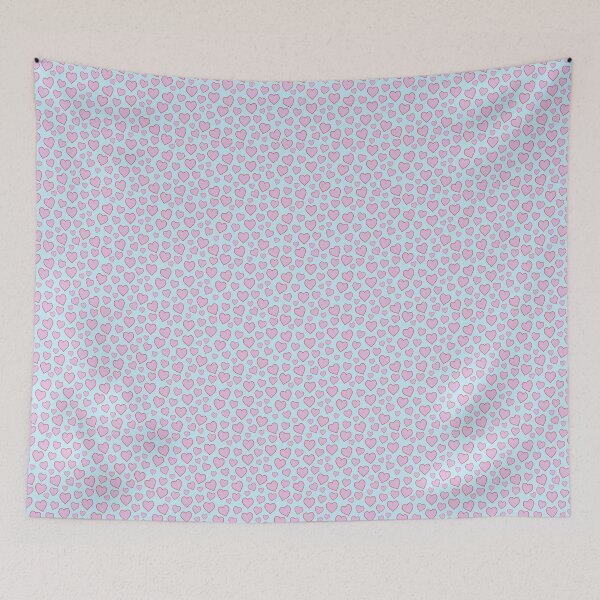 Item preview, Pink Hearts (aqua) designed and sold by STUFFbyMJS.