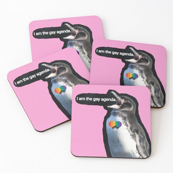 Artikelvorschau, Pink #F699CD Galapagos Penguin screams I am the gay agenda entworfen und verkauft von SBPenguins.