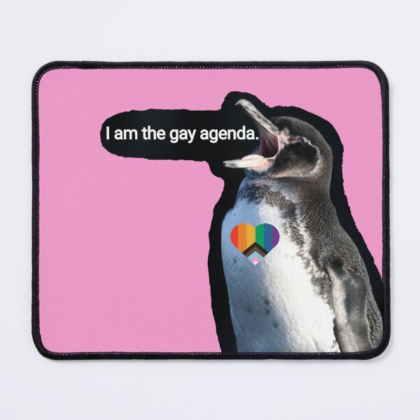 Item preview, Pink #F699CD Galapagos Penguin screams I am the gay agenda designed and sold by SBPenguins.