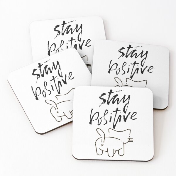 Item preview, stay positive funny cat enjoy designed and sold by DESIGNIRIS.
