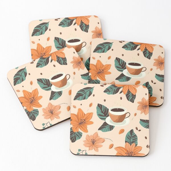 Item preview, Coffee Cup & Orange Lilies Pattern - Nature-inspired designed and sold by GiveMeMood.