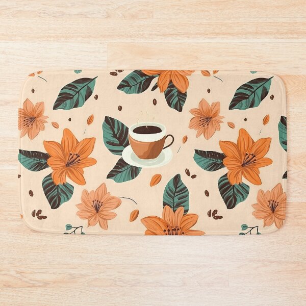 Item preview, Coffee Cup & Orange Lilies Pattern - Nature-inspired designed and sold by GiveMeMood.
