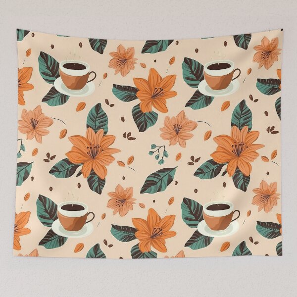 Item preview, Coffee Cup & Orange Lilies Pattern - Nature-inspired designed and sold by GiveMeMood.