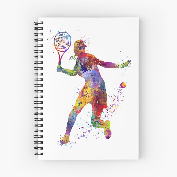 Item preview, Girl Tennis Forehand Shot Watercolor Silhouette designed and sold by LotusGifts.