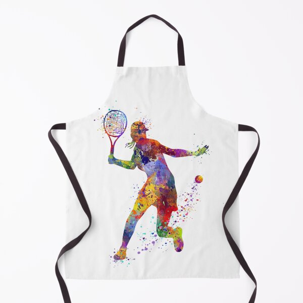 Item preview, Girl Tennis Forehand Shot Watercolor Silhouette designed and sold by LotusGifts.