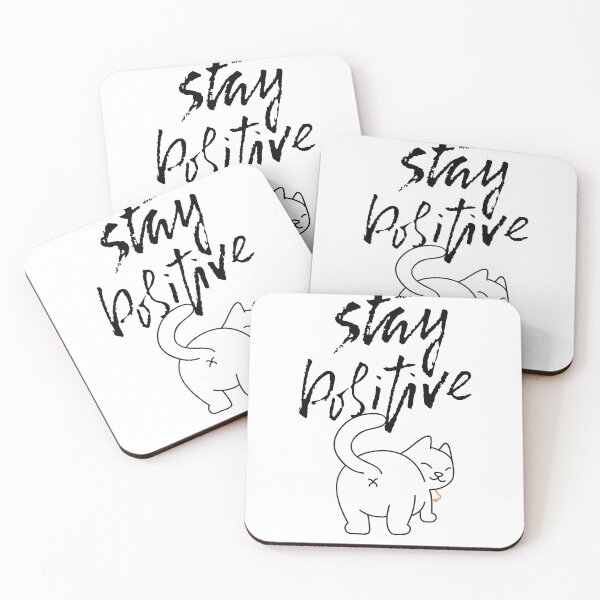Item preview, stay positive funny cute cat  designed and sold by DESIGNIRIS.