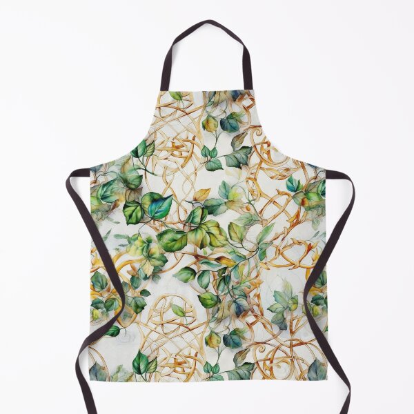 Item preview, Golden Ivy over Ivory - Luxurious Watercolor Pattern Inspired by Celtic Knotwork designed and sold by stateofhuman.
