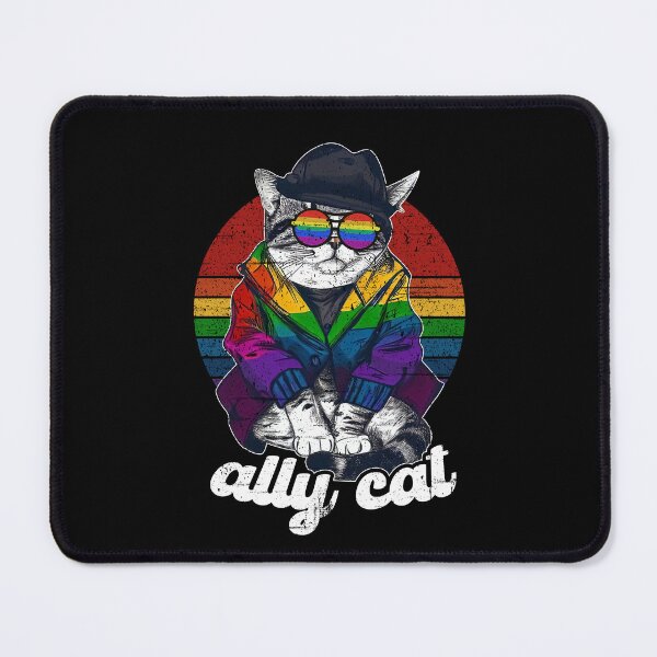 Item preview, Ally Cat LGBT Rainbow Pride month designed and sold by Dolphin Graphic.