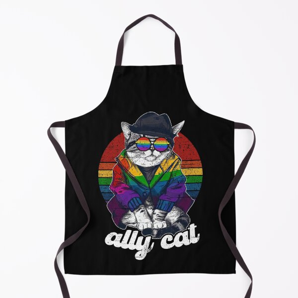 Item preview, Ally Cat LGBT Rainbow Pride month designed and sold by Dolphin Graphic.