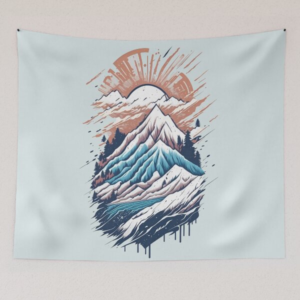 Item preview, Mountain Splash Illustration Graphic  designed and sold by craftyartsdigi.