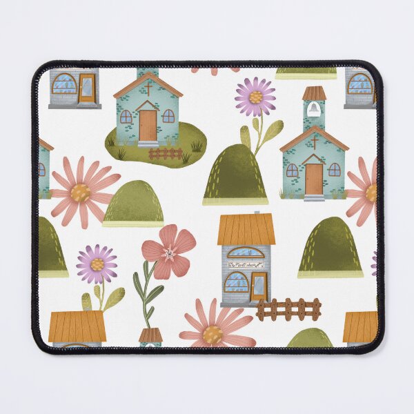 Item preview, Town church villiage illustration designed and sold by pinkyfish1010.