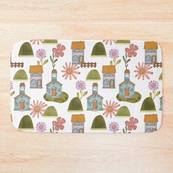 Item preview, Town church villiage illustration designed and sold by pinkyfish1010.