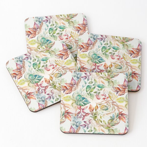 Item preview, Seamless Watercolor Pattern of Autumn Leaves - Nature-Inspired Design with Swirling Colors designed and sold by stateofhuman.