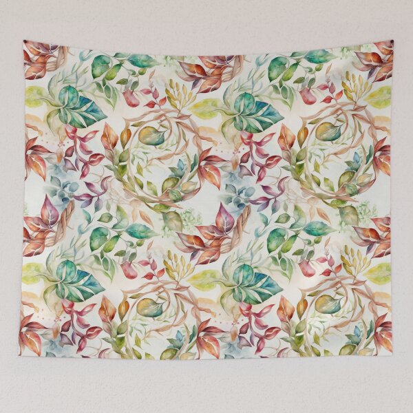 Item preview, Seamless Watercolor Pattern of Autumn Leaves - Nature-Inspired Design with Swirling Colors designed and sold by stateofhuman.