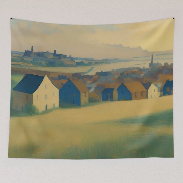 Item preview, Rural European Houses painting designed and sold by ArtsyAmp.