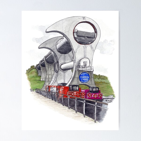 Item preview, Falkirk Wheel Watercolour designed and sold by Tom Napper Design.