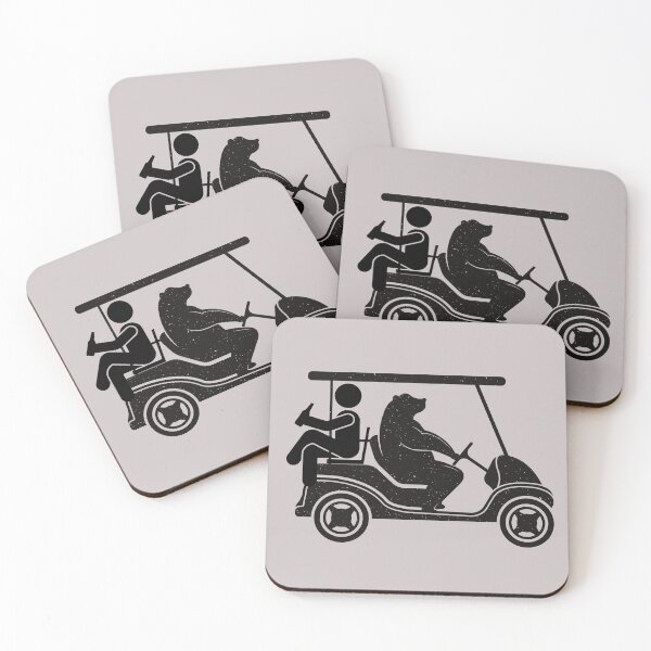 Item preview, Funny Golf Lover Design with Beer and Bear Driving Golf Cart designed and sold by Schka.