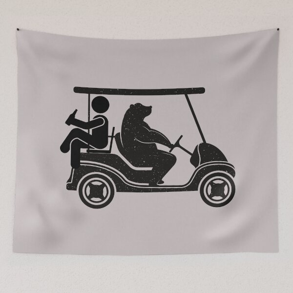 Item preview, Funny Golf Lover Design with Beer and Bear Driving Golf Cart designed and sold by Schka.