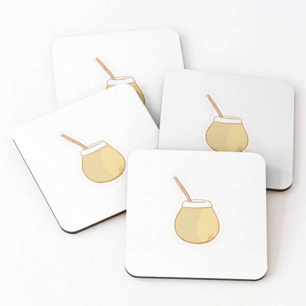 Item preview, Yerba Mate Blueprint | Gourd and Bombilla in Yellow Pattern designed and sold by stuffbyjdohde.