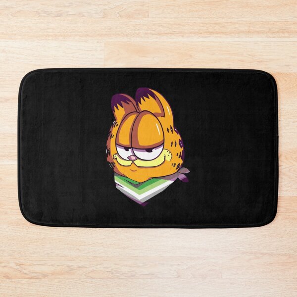 Item preview, Garfield with Aromantic Flag scarf design        designed and sold by RadCreationsAu.