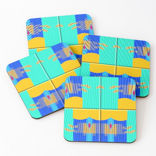 Item preview, Vibrant music abstract minimalist guitar exotic summer blue - sunny gift for guitarists musicians and minimalist music and guitar lover designed and sold by Ralek.