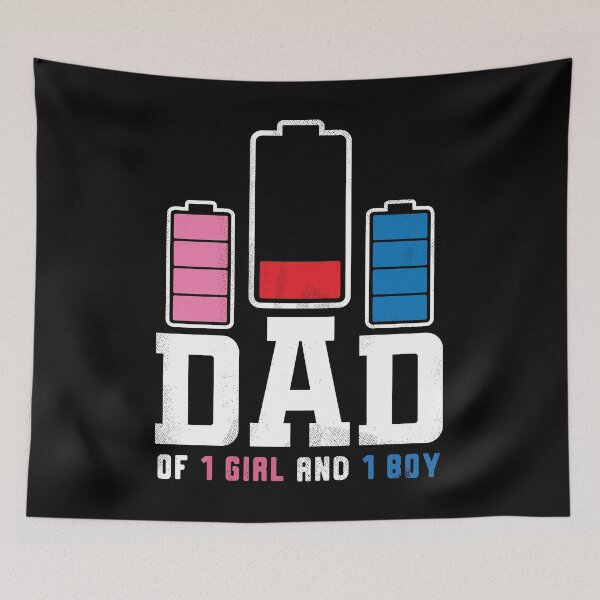 Item preview, Dad of 1 Girl and 1 Boy Funny Men Father's Day Low Battery Gift designed and sold by JUSTBEELEGANT.