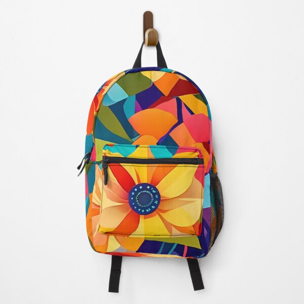 Item preview, Vibrant and bright flowers in a cubism style designed and sold by Nosy is Everything.