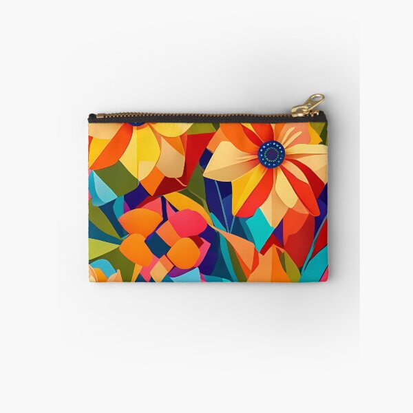 Item preview, Vibrant and bright flowers in a cubism style designed and sold by Nosy is Everything.