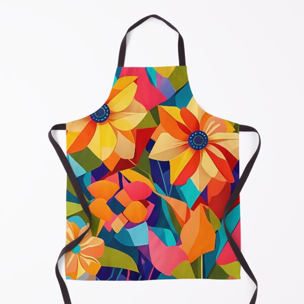 Item preview, Vibrant and bright flowers in a cubism style designed and sold by Nosy is Everything.