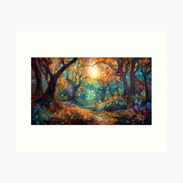 Item preview, Impressionistic woods painting 5 designed and sold by Art by Lilia.