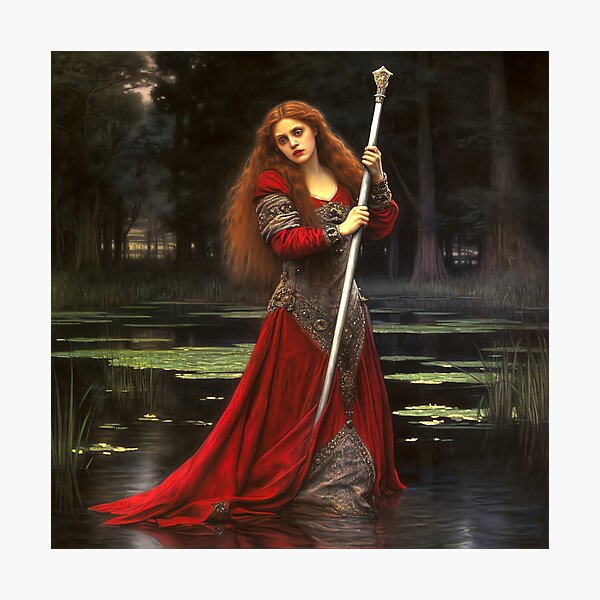 Item preview, Pre-Raphaelite woman in red designed and sold by Paul Fleet.