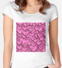 Shimmering Hearts pink Women's Fitted Scoop T-Shirt