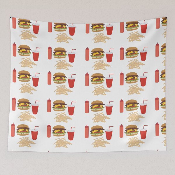 Item preview, Fast Food Burger Fries Pattern designed and sold by idovedesign.