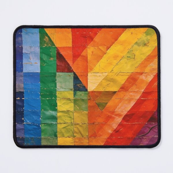 Item preview, Recycled-Inspired Colorful Patchwork Mosaic - Vibrant Abstract Digital Art designed and sold by stateofhuman.