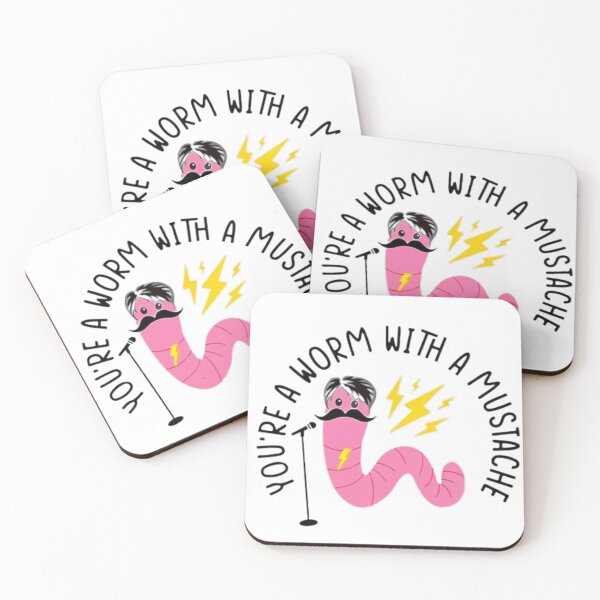 Item preview, You're a worm with a mustache designed and sold by MinimalVibes.