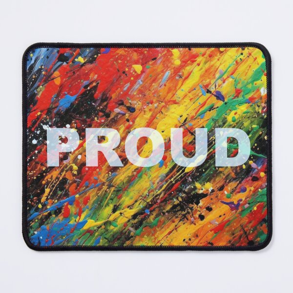 Item preview, "Proud" in Vibrant Gay Pride Colors - Inspirational Digital Art Print designed and sold by stateofhuman.