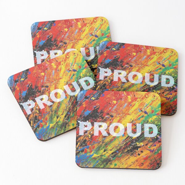 Item preview, "Proud" in Vibrant Gay Pride Colors - Inspirational Digital Art Print designed and sold by stateofhuman.