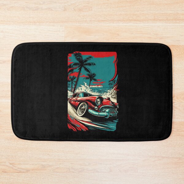 Item preview, Vintage American muscle car in passing by an Ocean Drive Road. designed and sold by paulo silveira.